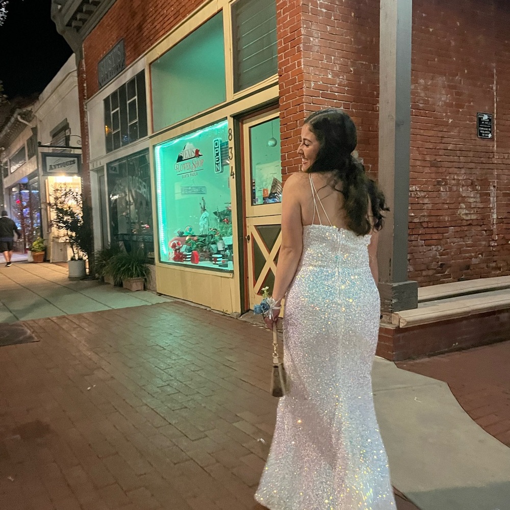 Windsor Glittering White Evening Dress